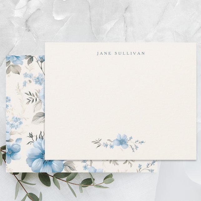 Carte De Correspondance Lumière Artistique Pastel Roses Bleus (Créateur téléchargé)