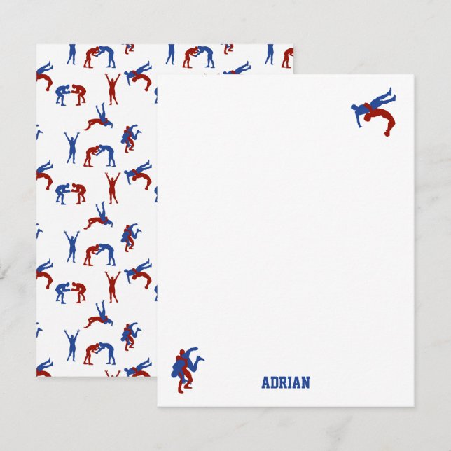 Carte De Correspondance Lutte Gréco-Romaine Freestyle Nom Personnalisé (Devant / Derrière)