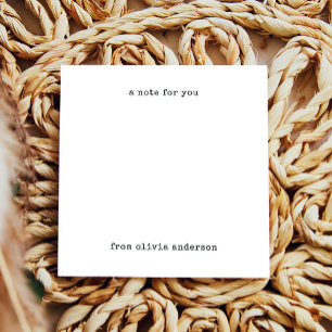 Carte De Correspondance Machine à écrire minimaliste   Vintage noir et bla