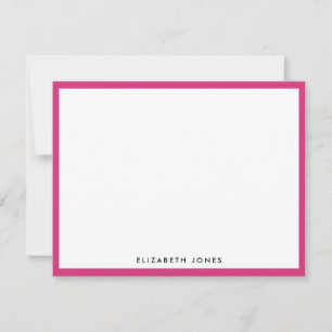 Carte De Correspondance Magenta Rose Simple Moderne Chic Classique Minimal