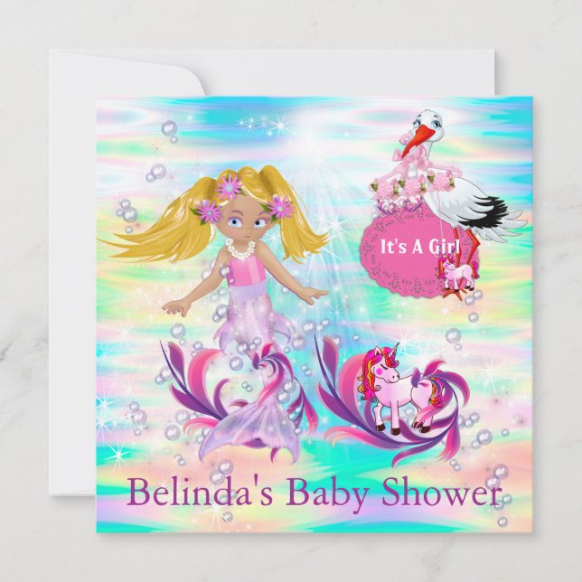 Carte De Correspondance Magique Rainbow Baby Mermaids (Devant)