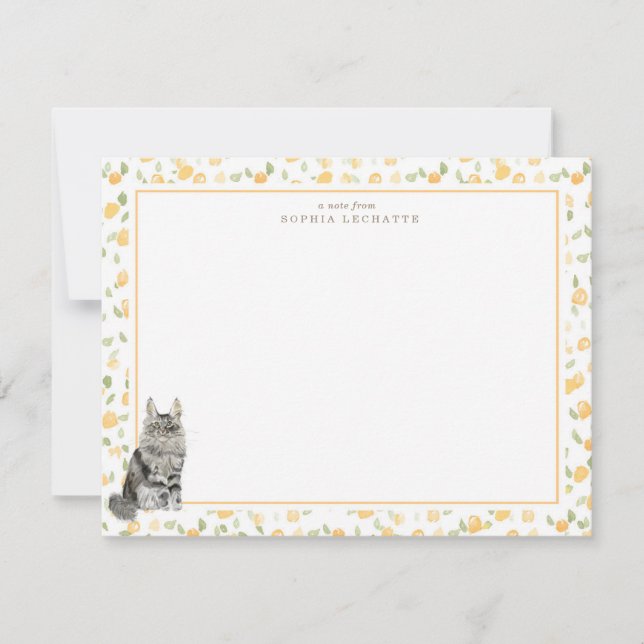 Carte De Correspondance Maine Coon Chat Papeterie personnalisée (Devant)