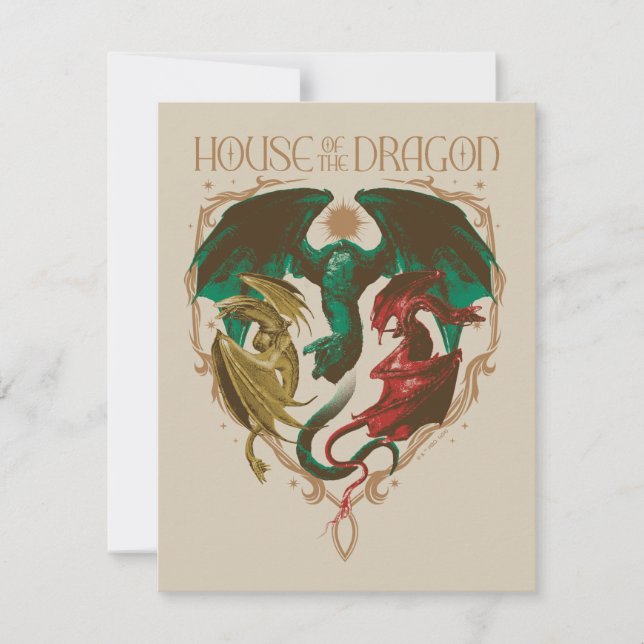 Carte De Correspondance Maison du Dragon | Bouclier dragon (Devant)