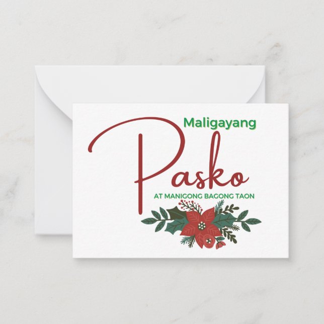 Carte De Correspondance Maligayang Pasko/ Merry Christmas Greeting Card (Devant)