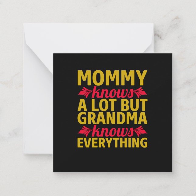 Carte De Correspondance Maman Art Grand-mère sait tout (Devant)