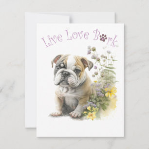 Carte De Correspondance Maman Bulldog Fleurie