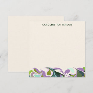 Carte De Correspondance Marbre Abstrait Art violet vert personnalisé