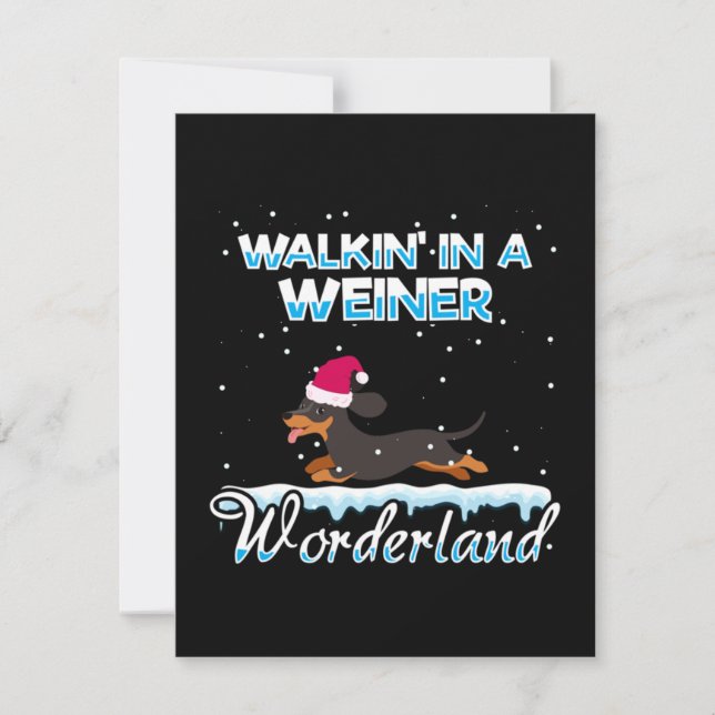Carte De Correspondance Marcher Dans Un Weiner Wonderland Noël (Devant)