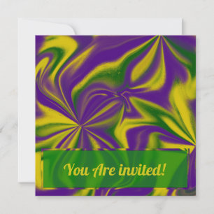 Carte De Correspondance Mardi Gras Swirls