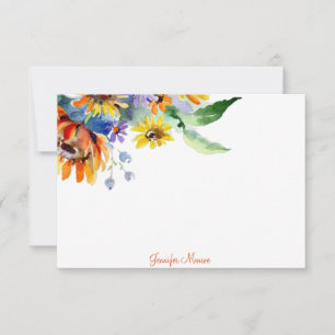 Carte De Correspondance Marguerites aquarelle personnalisées