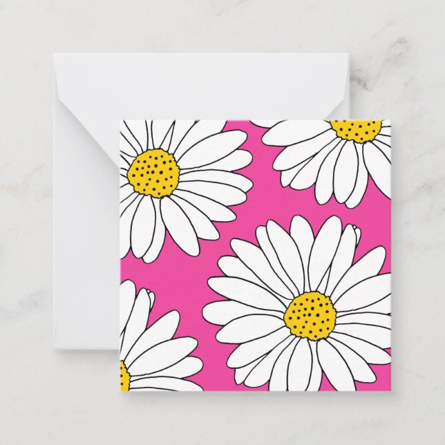 Carte De Correspondance Marguerites rose jaune et blanc (Devant)