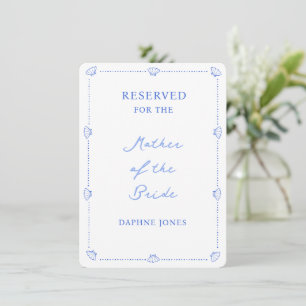 Carte De Correspondance Mariage côtier Famille Réservé Siège Bleu Coque