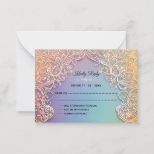 Carte De Correspondance Mariage dentelle délicate RSVP