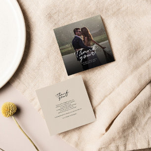 Carte De Correspondance Mariage du budget - Photo Merci à la main