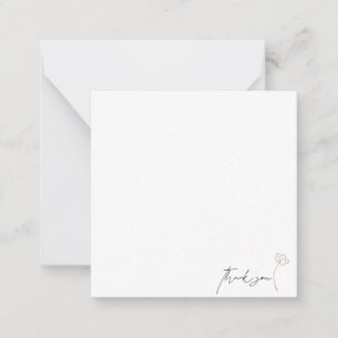 Carte De Correspondance Mariage élégant contemporain Merci blanc