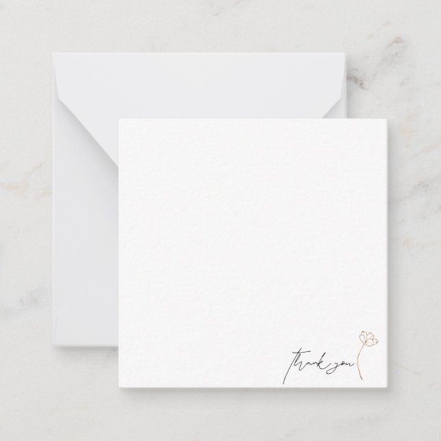Carte De Correspondance Mariage élégant contemporain Merci blanc (Devant)