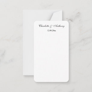 Carte De Correspondance Mariage Élégant Script Creative Black White