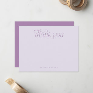 Carte De Correspondance Mariage Élégant Typographie Tourbillon Lilas