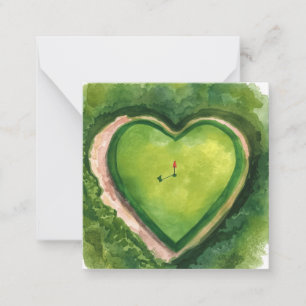 Carte De Correspondance Mariage golf forme de coeur golf