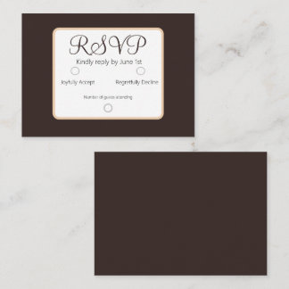 Carte De Correspondance Mariage RSVP Brown simple et élégant