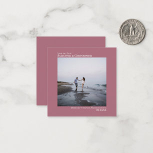 Carte De Correspondance Mariage simple Dusty Rose Enregistrer la date Phot