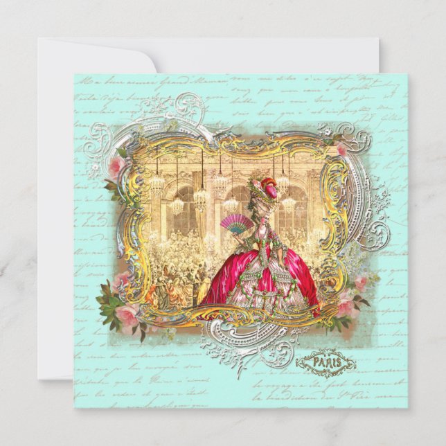 Carte De Correspondance Marie Antoinette Party à Versailles Papeterie (Devant)