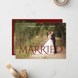 Carte De Correspondance Marié Noël Élégant Mariage Photo
