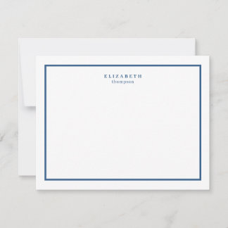 Carte De Correspondance Marine Bleu Bordure Moderne Simple