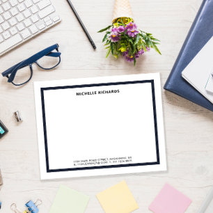 Carte De Correspondance Marine Professionnelle Classique Bleu Bordure