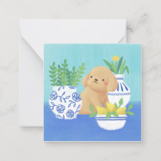 Carte De Correspondance Marionnette mignonne avec Plantes, citrons et fleu