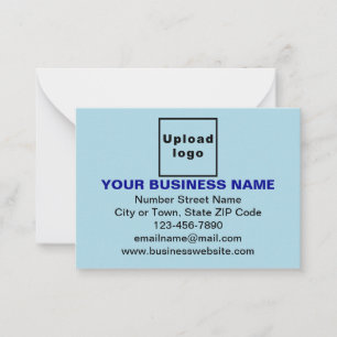 Carte De Correspondance Marque commerciale sur petit rectangle bleu clair 