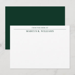 Carte De Correspondance Masculine moderne vert et blanc