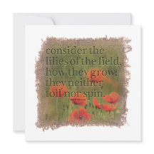 MATTHEW 6:28 - Personalized Notecard