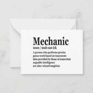 Carte De Correspondance Mécanique diesel Définition Drôle réparateur père