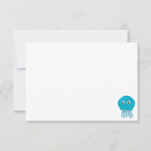Carte De Correspondance Méduse de dessin animé mignonne personnalisée