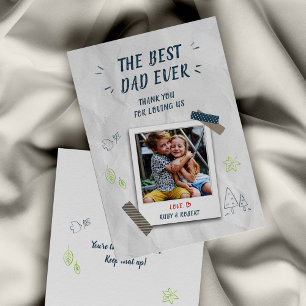 Carte De Correspondance Meilleur papa Jamais Enfants Photo Custom