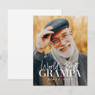 Carte De Correspondance Meilleur Papi du Monde Depuis 20XX Photo Chic Mode