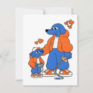 Carte De Correspondance Meilleurs amis : Duo de Blue Dog père et fils ( Or