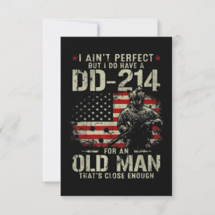 Carte De Correspondance Mens Je ne suis pas parfait J'ai un vétéran DD-214