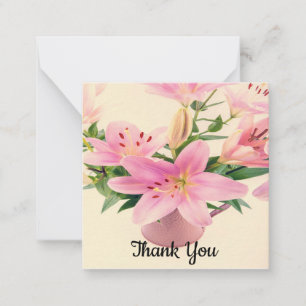 Carte De Correspondance Merci à fleurs Lilies