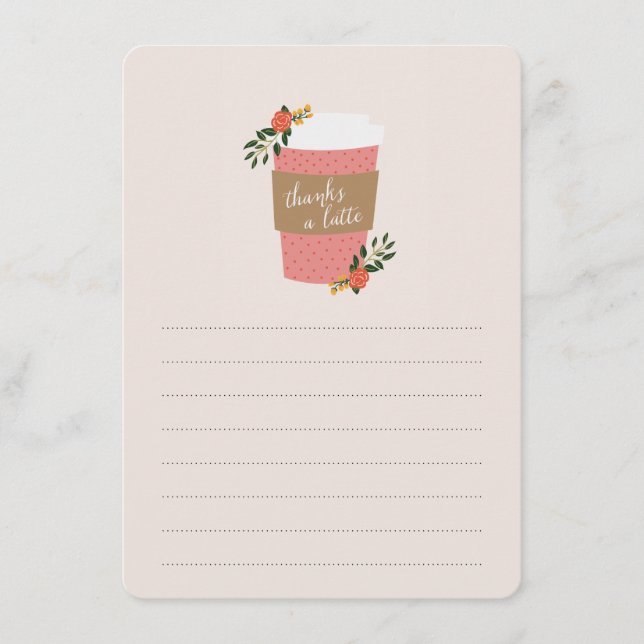 Carte De Correspondance Merci à une papeterie en latte (Devant)