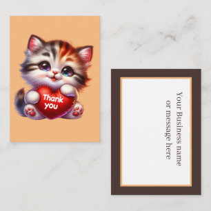 Carte De Correspondance Merci adorable chat ajouter un message