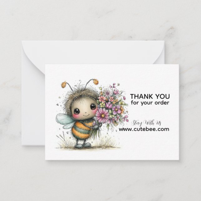 Carte De Correspondance Merci Blossom Bee Buddy (Devant)