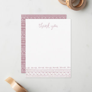 Carte De Correspondance Merci Boho moderne Mauve
