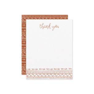 Carte De Correspondance Merci Boho moderne rouille