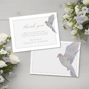 Carte De Correspondance Merci commémoratif de la colombe en deuil aquarell