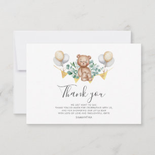 Carte De Correspondance Merci de Baby shower de l'ours des bois