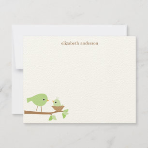 Carte De Correspondance Merci de baby shower du nid d'oiseau de bébé