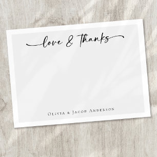 Carte De Correspondance Merci de calligraphie minimaliste