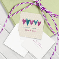 Merci de coeur Coeurs Turquoises Petit